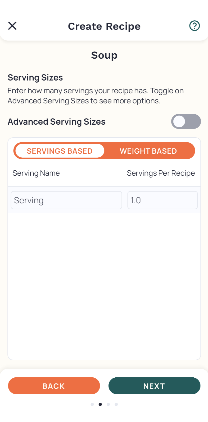 Set Cooked Recipe Weight – Cronometer